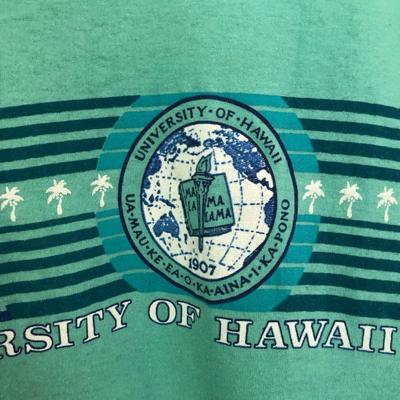 Vintage 80s University of Hawaii Single Stitch Design Tees 50/50 USA - Picture 4 of 15